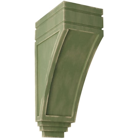 Ekena Millwork 5"W x 7 3/4"D x 14"H Large San Juan Wood Vintage Decor Corbel, Restoration Green CORWD05X07X14SJGR